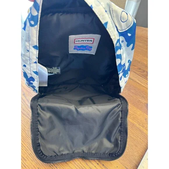 Hunter X Peppa Pig Kids Backpack Blue Camo Rain Print Lightweight  Bag - Picture 5 of 12